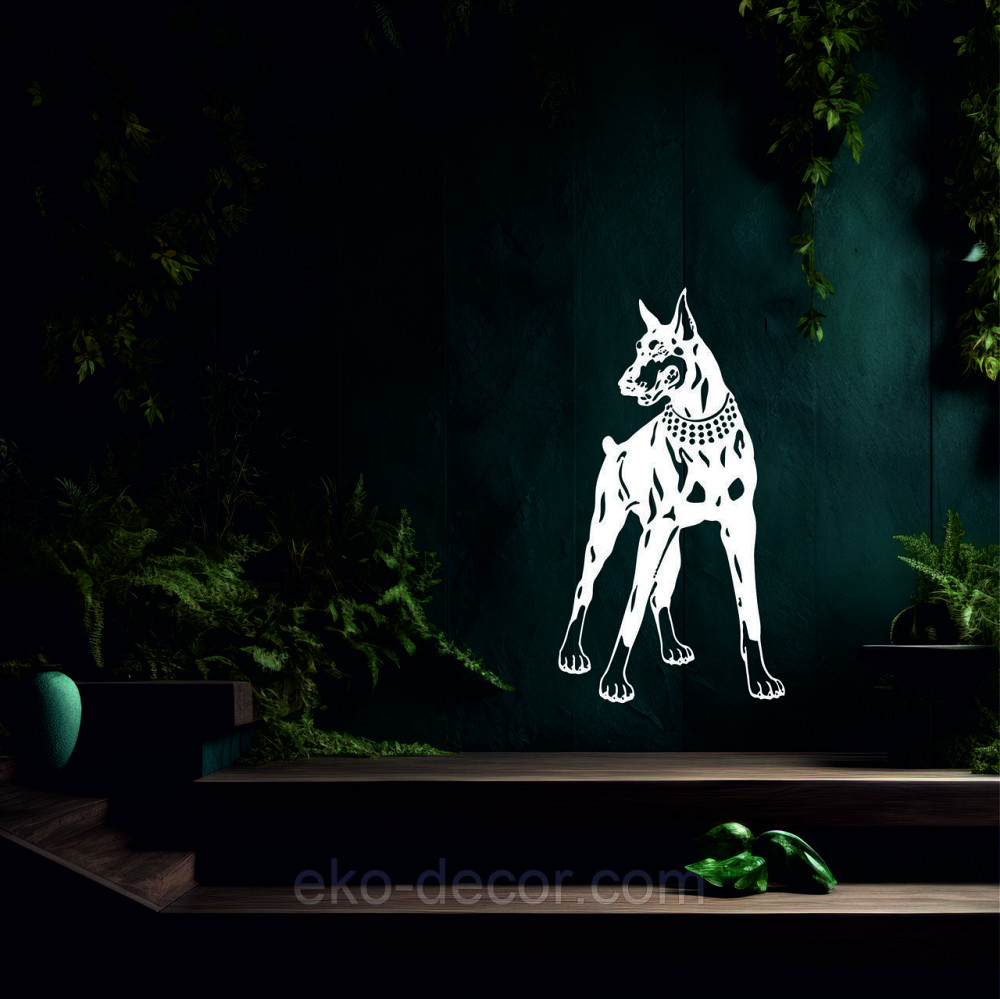 Декоративне настінне Панно «Доберман», Декор на стіну 110*59 см, Білий Київ - фото 6