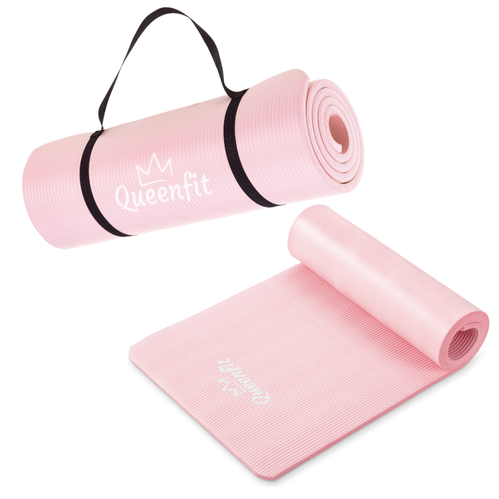 Килимок (мат) для фітнесу Queenfit NBR 1,5см рожевий Київ - фото 7