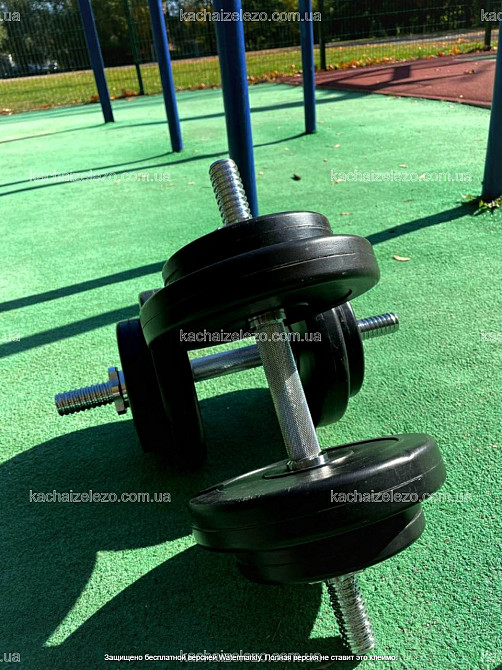 Гантелі набірні 2 по 10 кг з ABS покриттям хром грифи Гантелі, гирі, штанги і диски бітумні Київ - фото 6