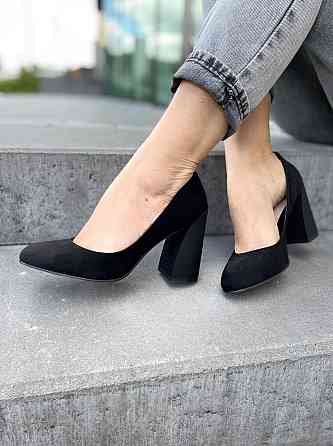 Туфлі жіночі TEE чорні еко-замша каблук 10см 35р.-22.5см 38р.-25см ( -2) Коломия