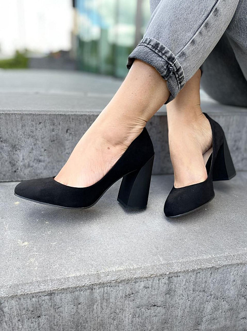 Туфлі жіночі TEE чорні еко-замша каблук 10см 35р.-22.5см 38р.-25см ( -2) Коломия - фото 3
