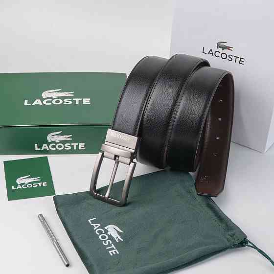 УЦЕНКА!!! Двусторонний ремень из натуральной кожи Lacoste (985) Киев