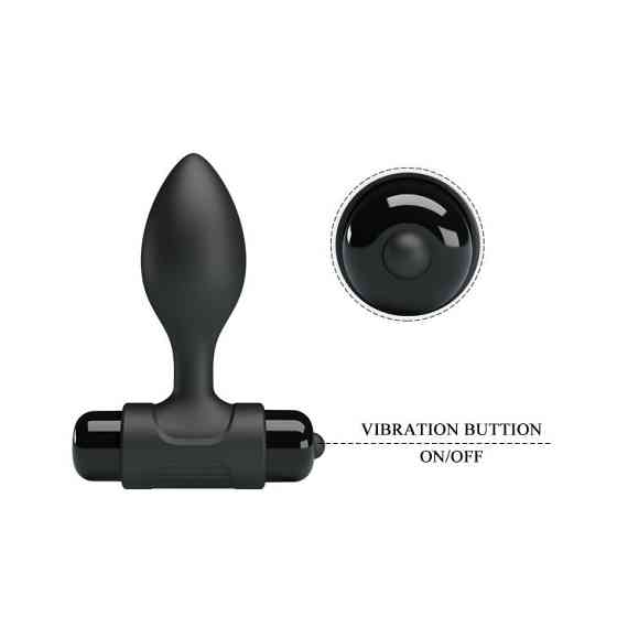 Анальна пробка - Pretty Love Vibra Butt Plug Black Sex Aura Київ