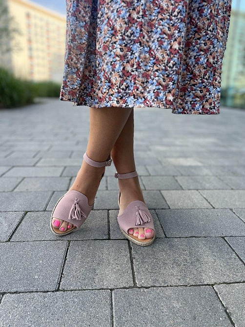 M.KRAFT Босоніжки жіночі пудрові літні M.KRAFT 0532 натуральна замша / Замшеві босоніжки на низ Коломыя - изображение 7