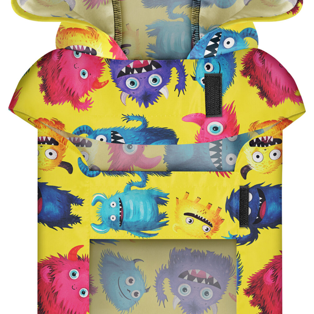 Дощовик-накидка з капюшоном для собак WAUDOG Clothes, малюнок "Мохнаті монстри", XL, А 55-61 см, B 68-80 см, С 42-52 см Київ - фото 4