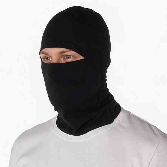 Зимова балаклава-баф на флісі, Чорна / Тактична балаклава утеплена / Балаклава флісова Київ