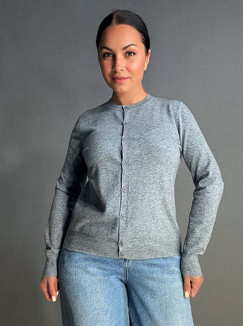 Кардиган женский A-N 82896-82897 однотонный на пуговицах универсальный, серый, one size Киев - изображение 9