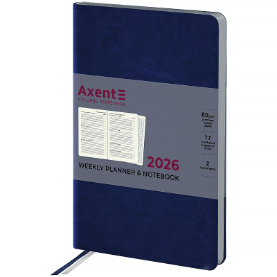 Еженедельник Axent датированный 2026 Partner City Soft 125х195, синий (8521-26-02-A) Винница - изображение 1