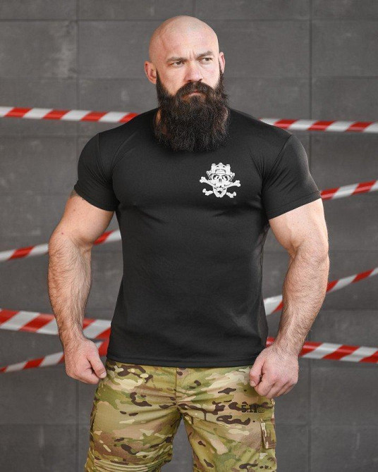 Тактична футболка потоотводная SABUR трон чорна НП5192 Одеса - фото 1