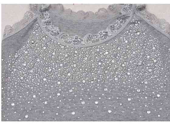 Майка жіноча з каменями one size сірий Київ