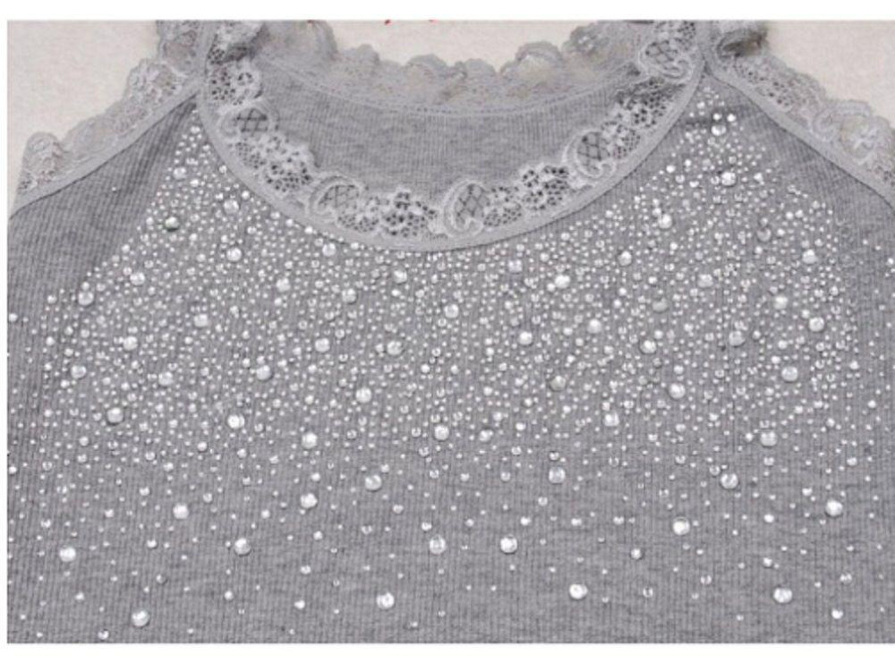 Майка жіноча з каменями one size сірий Київ - фото 3