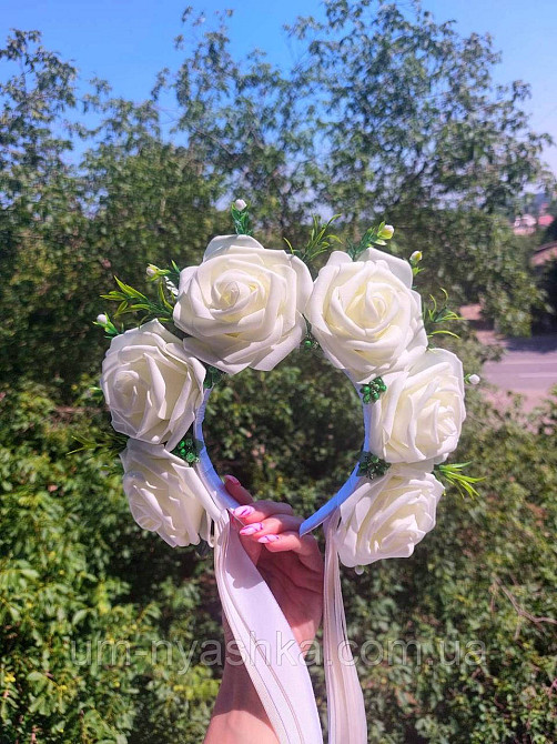 Айвори веночек Ободок обруч с цветами сценический айвори с лентами Кривой Рог - изображение 9