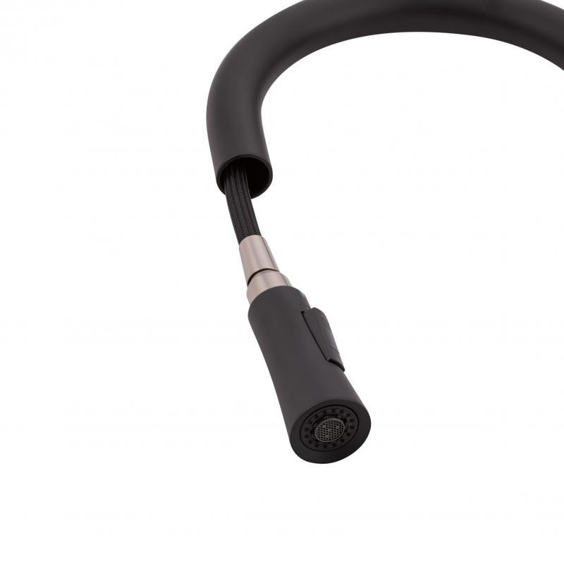 Смеситель для кухни Qtap Evicka с выдвижным изливом, нержавейка QTEVI9135103UB Black Matt Харьков - изображение 7