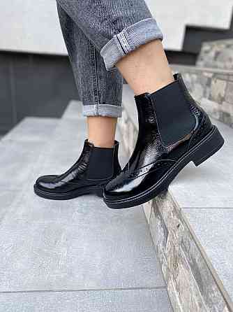 Черевики жіночі Milanti чорні шкіра лакована висота 12см розмір 38 (4187) Коломыя