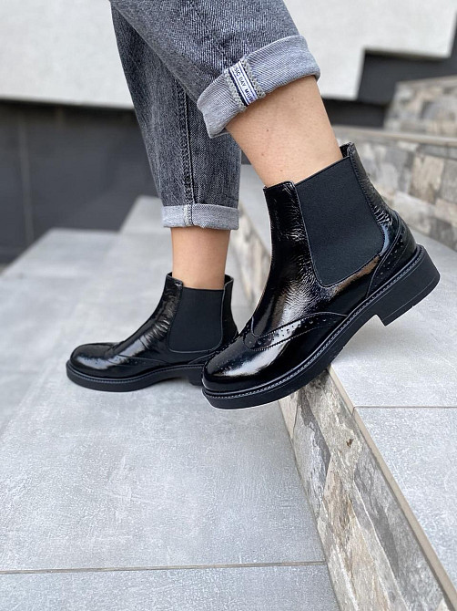 Черевики жіночі Milanti чорні шкіра лакована висота 12см розмір 38 (4187) Коломыя - изображение 4