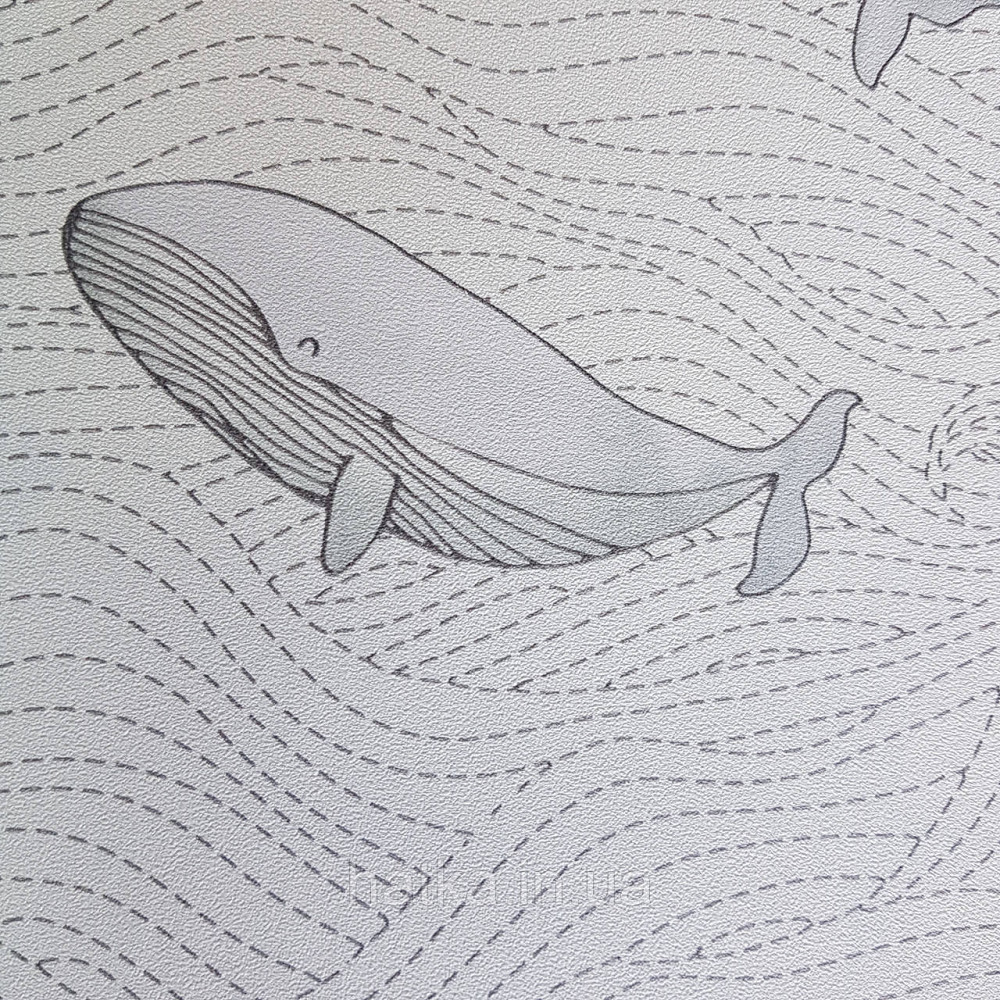 Шпалери флізелінові BN Doodleedo 0,53 х 10 м дитячі море океан риби сірі кити на сіро-зеленому Київ - фото 3