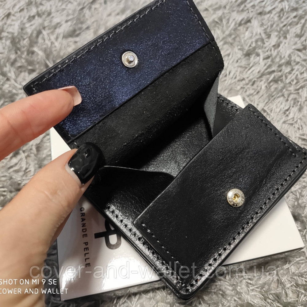 Красивий чорний чоловічий гаманець на магнітах Grande Pelle Lettera Київ - фото 8