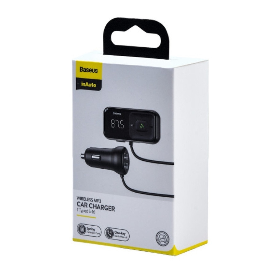 FM-модулятор Baseus T Shaped S-16 для автомобиля черный Киев - изображение 5