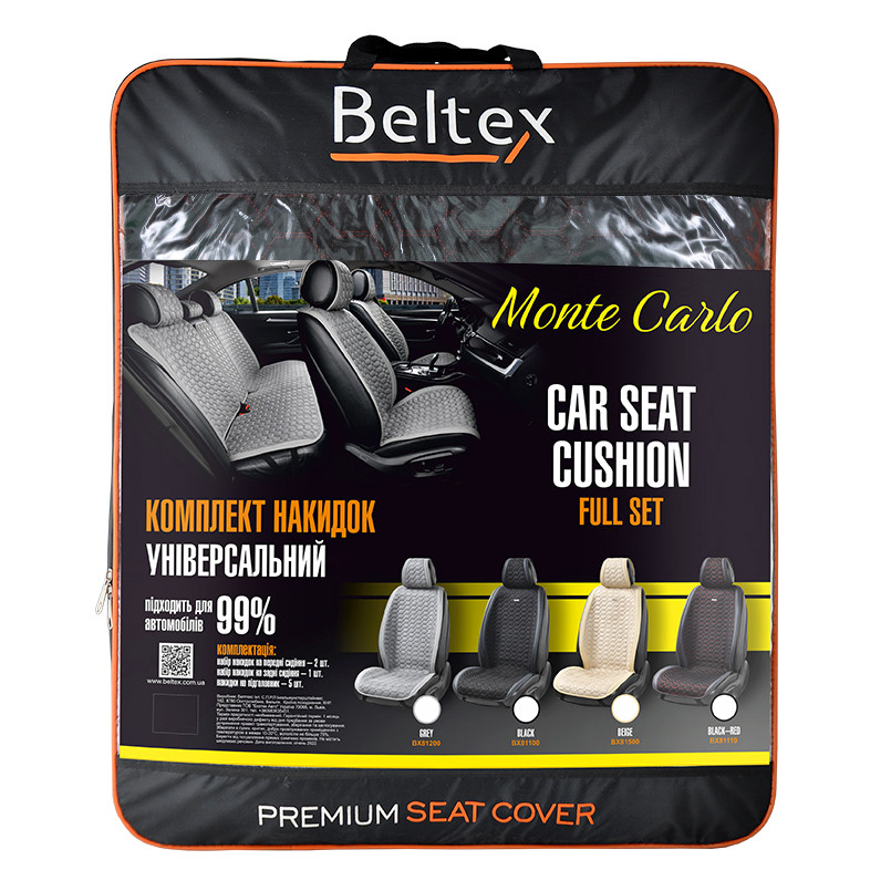 Комплект преміум накидок для сидінь Beltex Monte Carlo, black-red Львів - фото 8