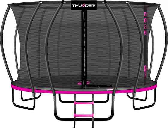 Батут THUNDER INSIDE ULTRA з внутрішньою сіткою 16 футів 490 см чорно-рожевий Київ