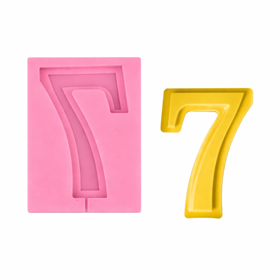 Молд силіконовий цифра 7 універсальний 90 на 68 мм рожевий Київ