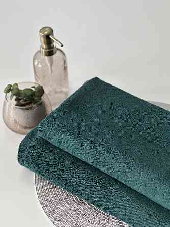 Комплект полотенец однотонных Ideal Textile 50х90см + 100х150см 450 г/м2 изумрудный Черновцы