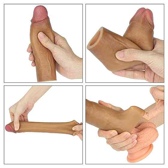 Насадка подовжуюча ADD 1 SILICONE EXTENDER Brown Sex Aura Київ