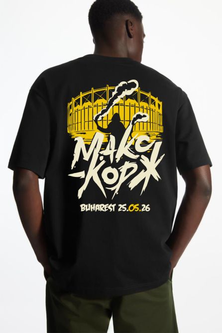 Оверсайз футболка «МАКС КОРЖ | BUCHAREST 23.05.2026» | Концертный streetwear мерч Графитовый, M Черновцы - изображение 1