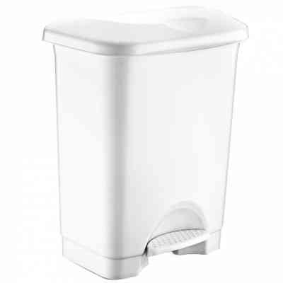 Контейнер для сміття Irak Plastik Stella з педаллю білий 45 л (4569) Вінниця