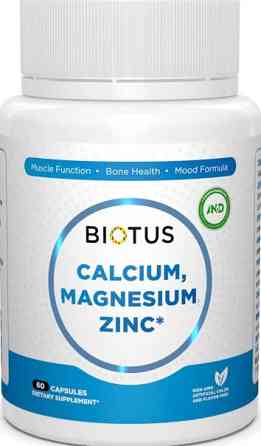 Кальций магний цинк витамин D3 Biotus Calcium Magnesium Zinc+ 60 капс Київ