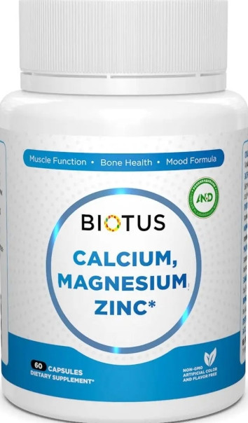 Кальций магний цинк и витамин D3 Biotus Calcium Magnesium Zinc+ 60 капс Киев - изображение 1