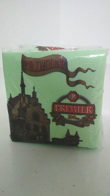 Салфетка  100лист Премьер  Зеленая (10 пачка) Харьков - изображение 1