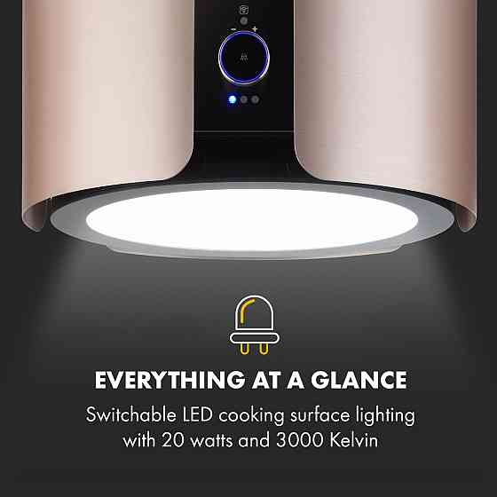 Витяжка Skyfall Smart Island Ø 45 см рециркуляційна 402м3/год LED золото (Німеччина, читати опис) Рівне