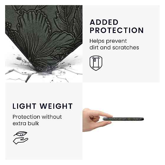 Чохол фліп-кейс kwmobile для Kobo Clara BW/Clara Colour Tolino Shine (5)/Shine Colour зелений еко-шкіра магніт автосон Київ