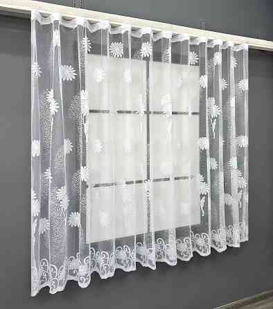 Тюль жакард VR-Textil № 1899т Арка на кухню колір білий 500х150 см (53-0108) Київ