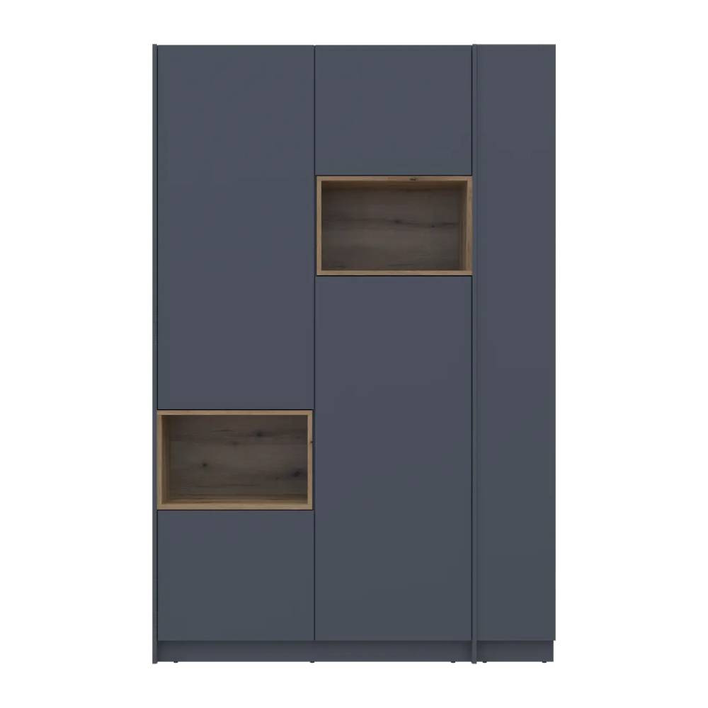 Шкаф для одежды с нишей и этажеркой Doros Дейл Графит/Дуб Эвок 2 ДСП 143.2х52х220 DRS-011723 (44900335) Львов - изображение 2