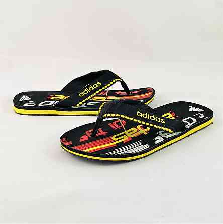 Чоловічі в'єтнамки Капці Adidas Шльопанці Чорні з Жовтим Шльопанці (розміри: 41,45) Дніпро