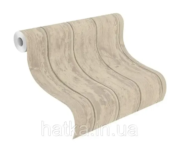 Шпалери вінілові на флізеліні Rasch Clasik 0,53х10 під дерево під дошку ефект старовини бежеві сірі Київ - фото 2