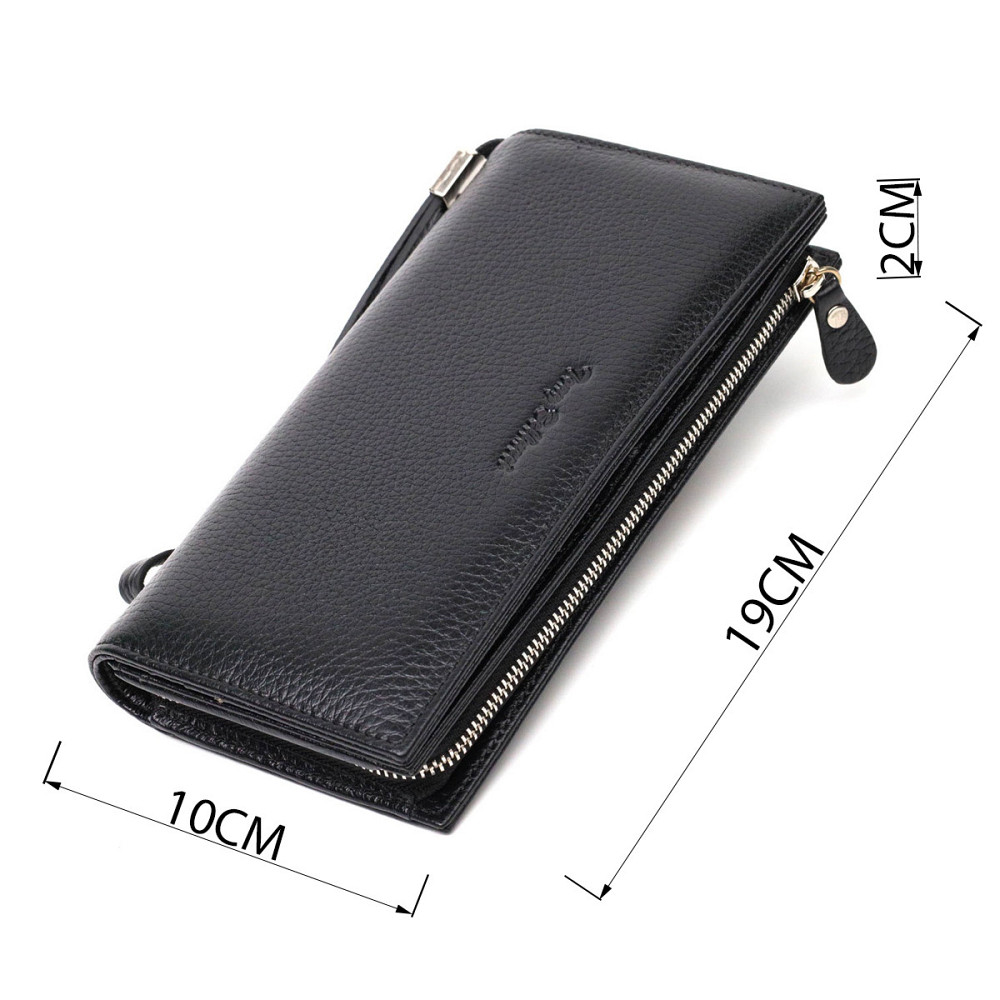 Практичный женский клатч с блоком для кредитных карт из натуральной кожи Черный (Tony Bellucci) Киев - изображение 7