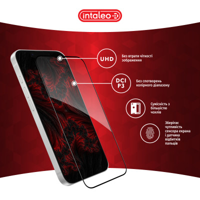 Стекло защитное Intaleo Full Glue Apple iPhone 16E Black (1283126614316) Винница - изображение 4
