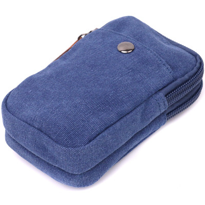 Сумка Vintage На пояс с металлическим карабином из текстиля Синяя (22226) Винница - изображение 9