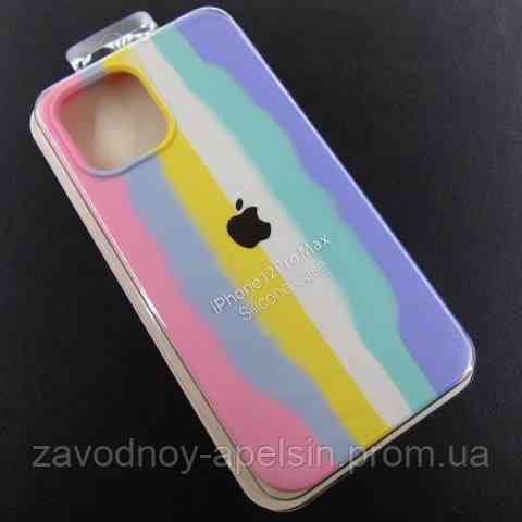 IPhone 12 pro max Чохол Веселка Silicone Case (rainbow) Одеса