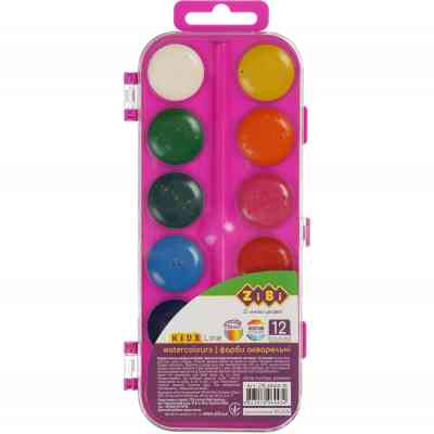 Акварельные краски ZiBi KIDS Line Водорозчинні 12 кол. рожева (ZB.6544-10) Винница