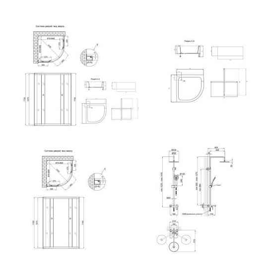 Комплект для душевой Latwa: Душевая кабина LLSC9090SATMIDFR2SET+Душевая система на 3 потребителя Киев