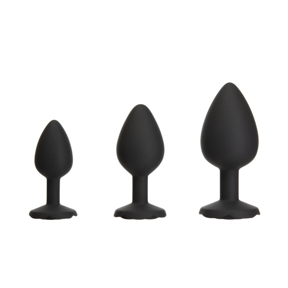 Набір силіконових анальних пробок BMS Roses Til’ Dawn Silicone Anal Plug Kit Starter Kit Black Sex Aura Київ - фото 1