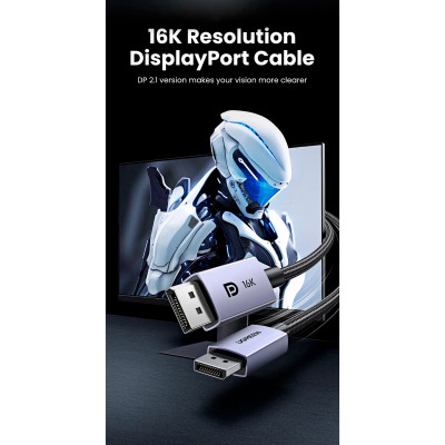 Кабель мультимедійний DisplayPort M to DisplayPort M 1.0m 16K DP118 black Ugreen (15383) Вінниця - фото 10