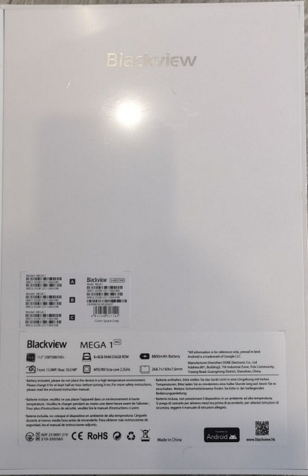 Планшет Blackview MEGA 1 8+8/256GB LTE 11.5" IPS 2.5К + Навушники. Київ - фото 1