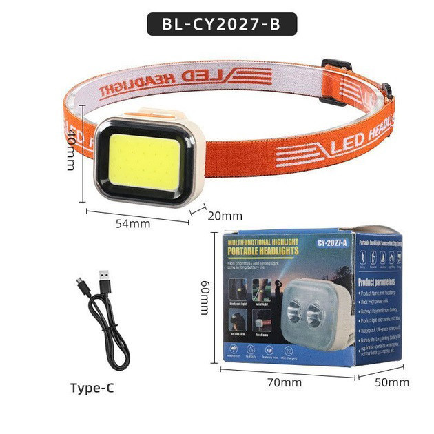 Мощный фонарь на голову CY-2027-B-COB(white+red), Налобник туристический, ZC-911 Налобная лампа Київ - фото 1