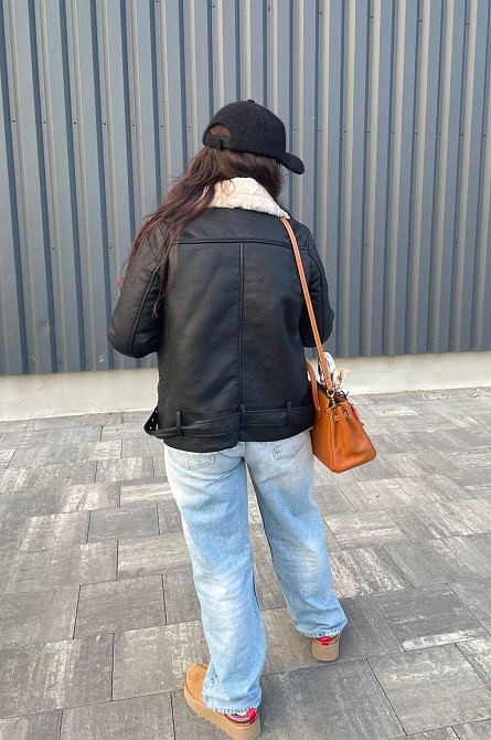 Дубленка женская Черный L Харьков - изображение 5