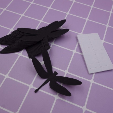 Украшения на стену стрекозы черные - в наборе 20 штук размером 7*3,5см, картон, есть 2-х сторонний скотч Київ - фото 1